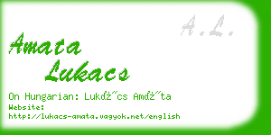 amata lukacs business card